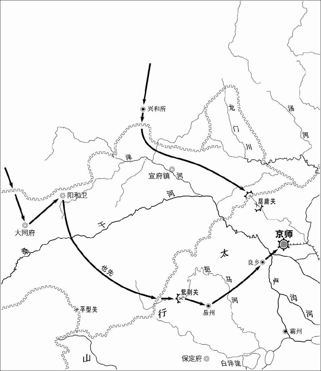 也先进攻北京路线