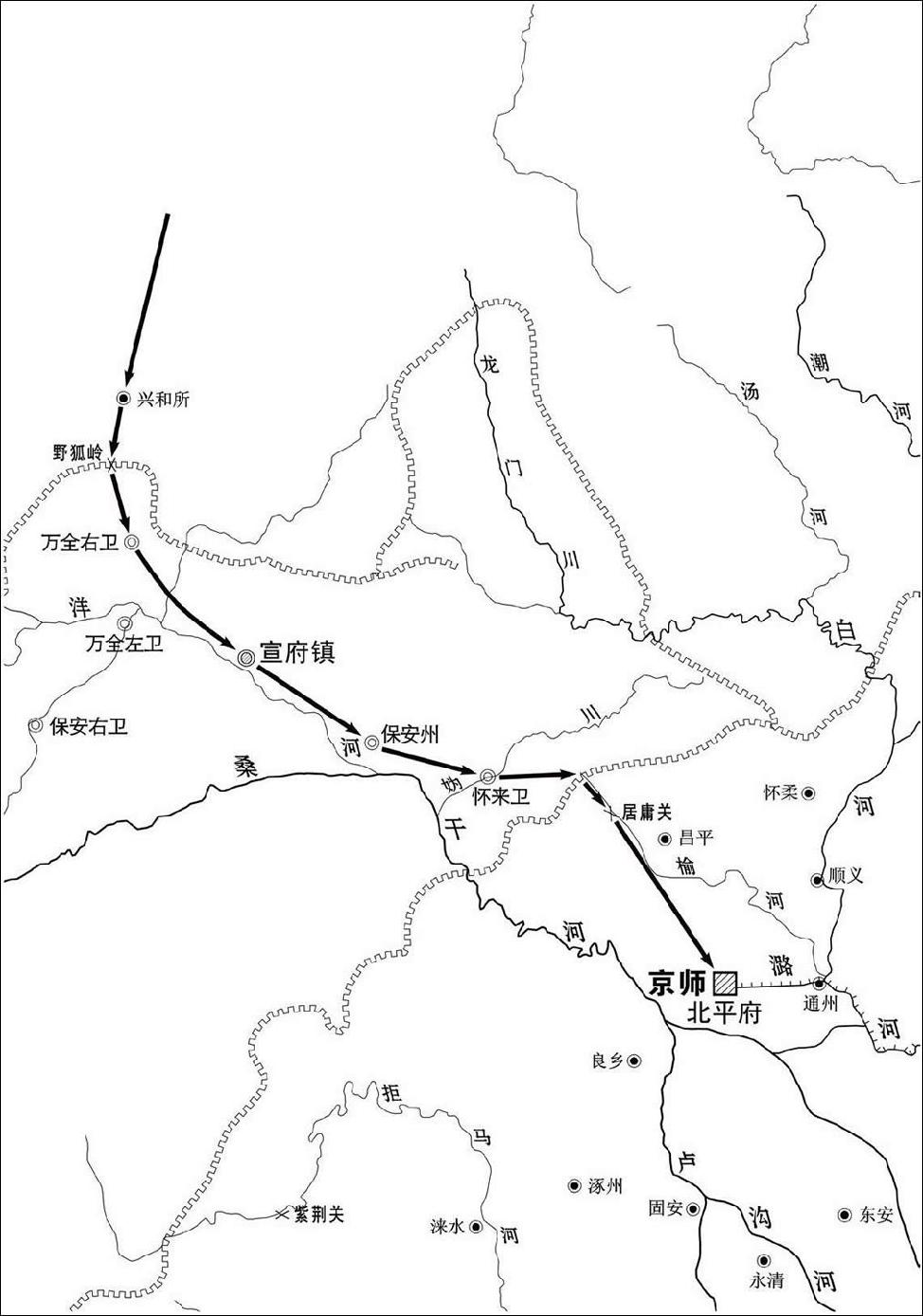 朱祁镇返京路线